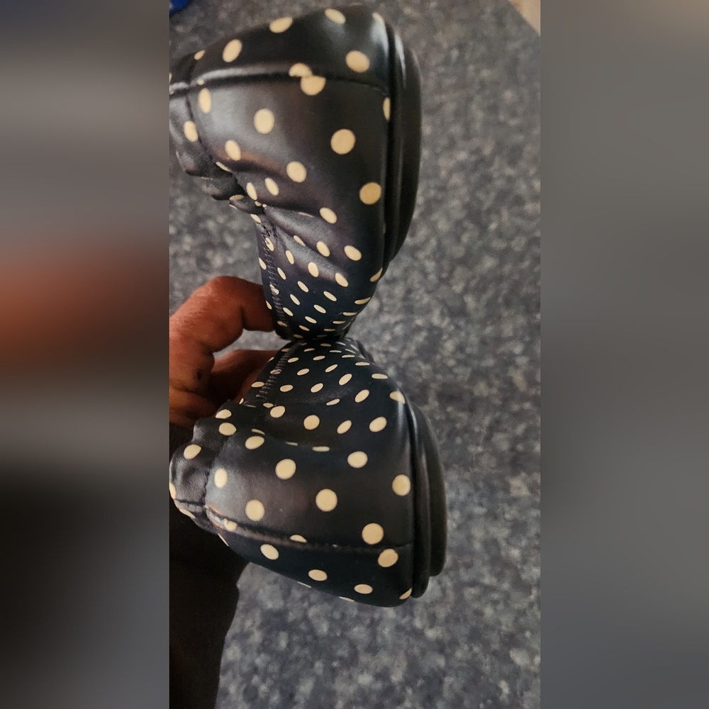 COPY - Tory Burch Navy Polka Dot Flats - Picture 4 of 7